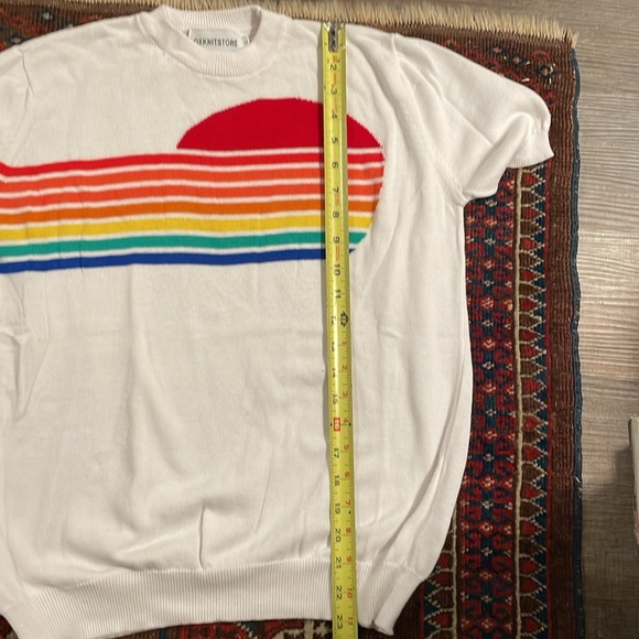 NWOT retro rainbow sweater - Picture 6 of 7